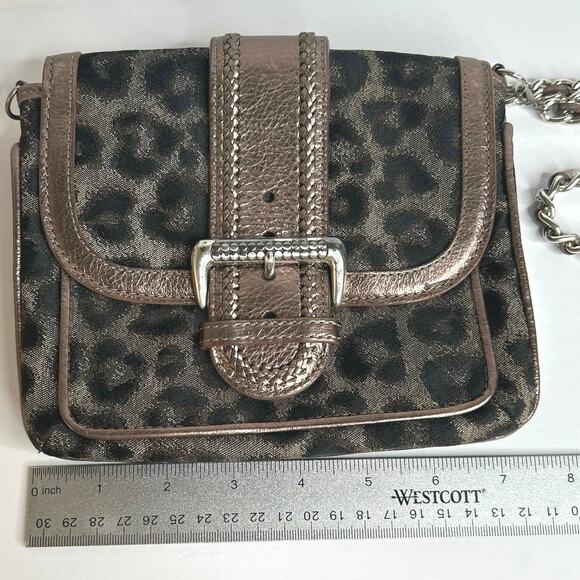 Brighton Leopard Print Chain Strap Small Crossbody Bag - Picture 12 of 13